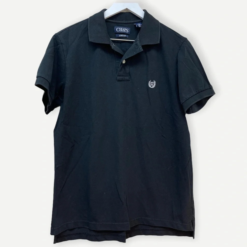 Chaps black short sleeve polo shirt